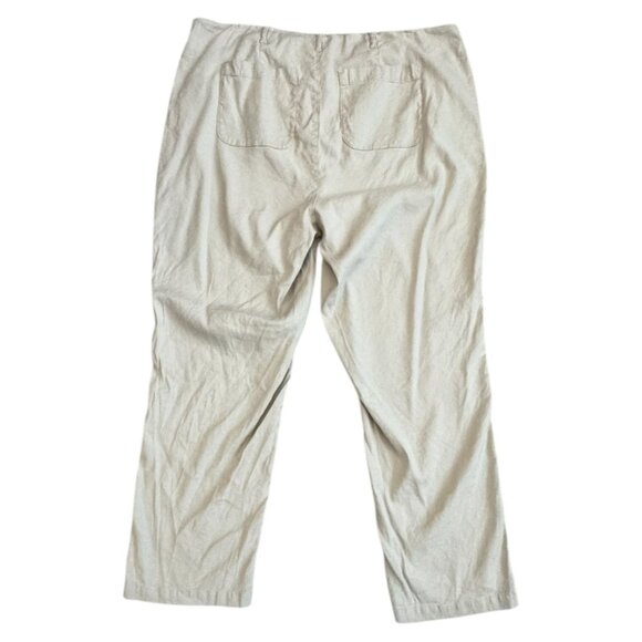 NYDJ Beige Linen Blend Pants Lift Tuck Technology Relaxed Fit Womens PLUS SZ 18W - Picture 6 of 9